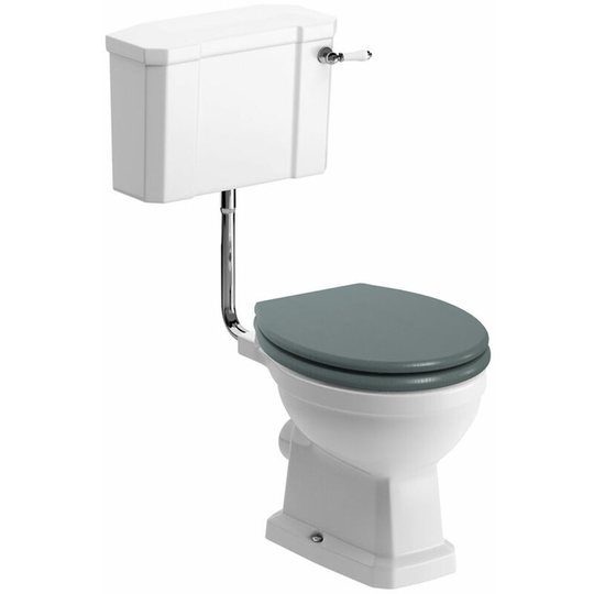 Signature - Aphrodite Low Level Toilet with Lever Cistern - Sea Green Ash Soft Close Seat