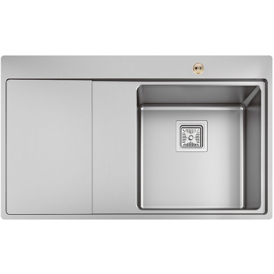 Bristan - Ingot Easyfit 1.0 Bowl Kitchen Sink lh Drainer 860mm l x 520mm w - Stainless Steel