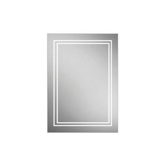 HIB - Edge 50 led Illuminated Aluminium Mirror Cabinet - 500mm Wide - 49400 - Aluminium