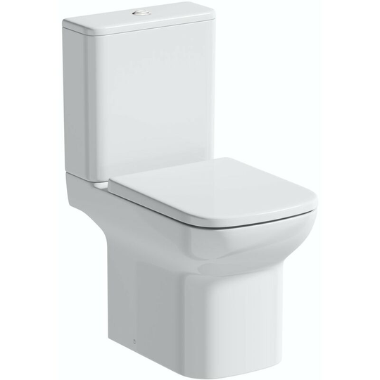 Lune rimless close coupled toilet with soft close seat - White - Orchard