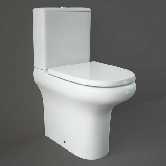 Rak Ceramics - rak Compact Deluxe Flush-to-Wall Toilet with Push Button Cistern - Soft Close Seat