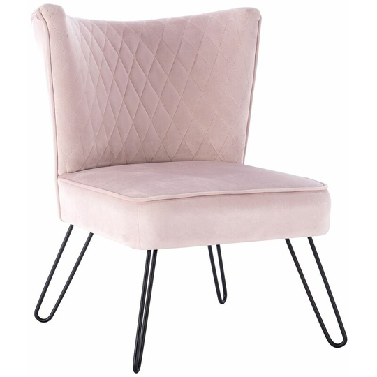 Blush Upholstered Tarnby Accent Chair, W64xD64xH81 cm - Blush