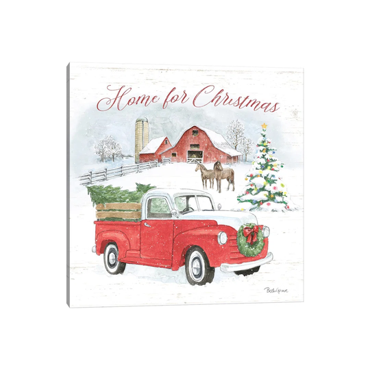 Farmhouse Holidays VII by Beth Grove - Wrapped Canvas Graphic Art