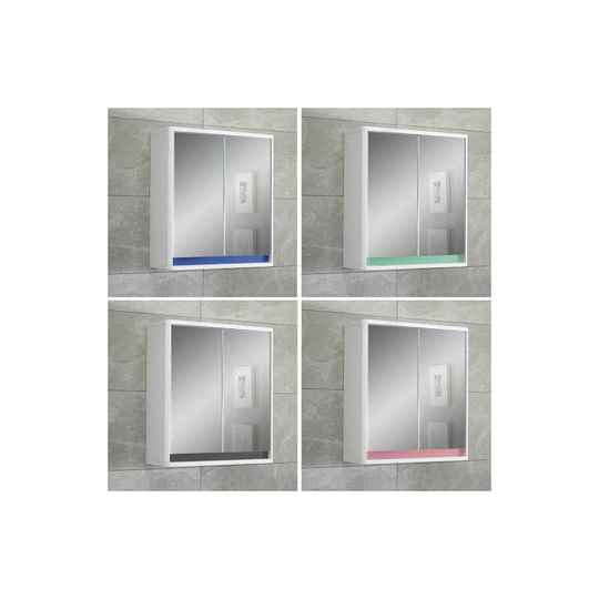 Vale Designs Double Door Bathroom Mirror Cabinet Colour Changing