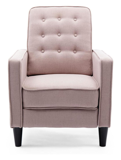 Kenton Linen Recliner Chair - Dusty Pink