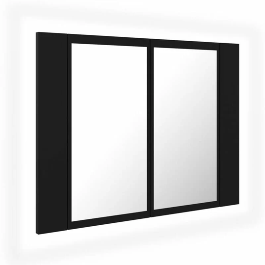 Vidaxl - led Bathroom Mirror Cabinet Black 60x12x45 cm Acrylic Black