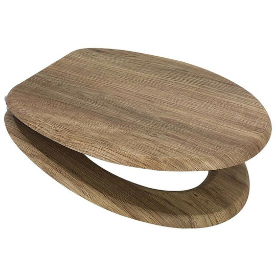 Rustic oak mdf toilet seat - Oak - Accents