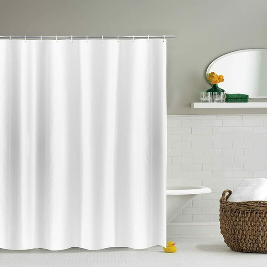 Shower curtain extra length 240cm white for the bathroom, large anti-meter polyester bathroom curtain, waterproof for the bathtub, width 180 x height
