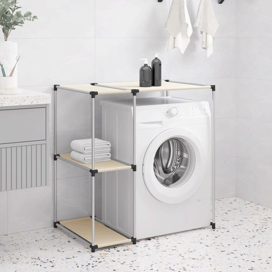 Asupermall - Storage Rack over Washing Machine Cream 87x55x90.5 cm Iron