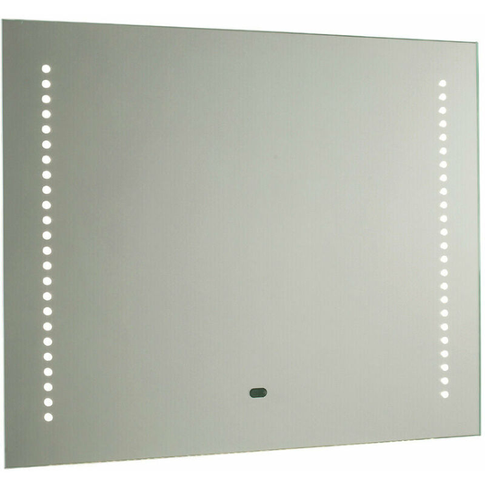 IP44 led Bathroom Mirror 50cm x 60cm Vanity Light ir Switch & Dual Shaver Socket