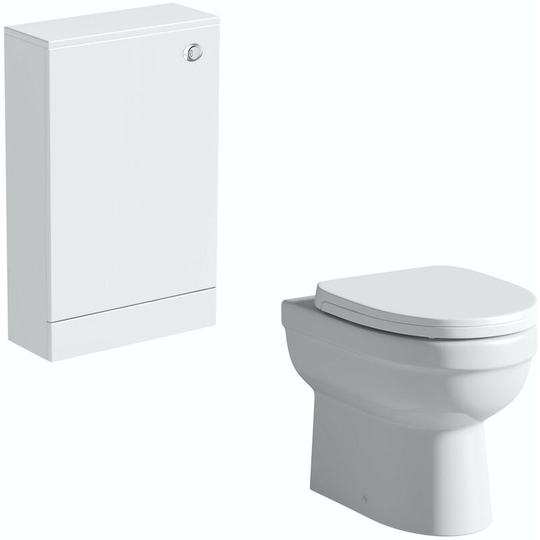 Orchard Derwent white back to wall unit and contemporary toilet with soft close seat - White