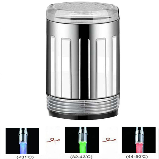 Bette Colorful led Water Faucet with 3 Colors Changing Water Temperature Sensor Temperature Control Water Jet Faucet for Kitchen and Bathrooms
