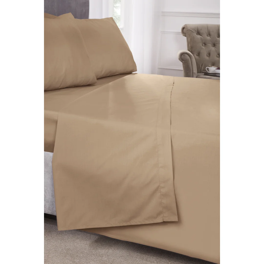 Holleran 180 Thread Count Cotton Blend Percale Flat Sheet
