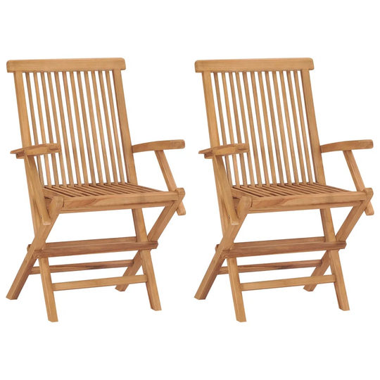 Ghadah Folding Stacking Teak Patio Dining Armchair