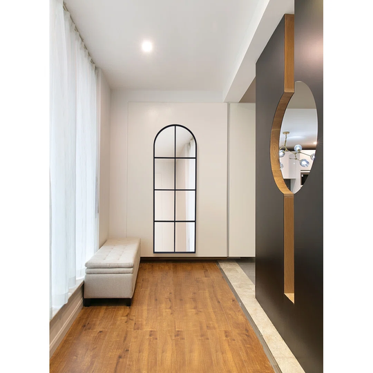 Carine Window Pane Metal Framed Wall Mounted Accent Mirror