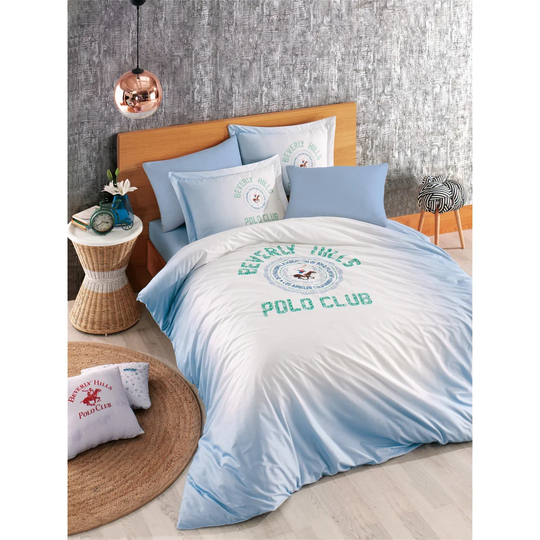 White/Blue/Green 100% Cotton Duvet Cover Set