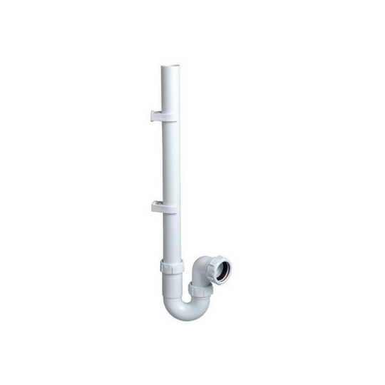 WT59 40mm Washing Machine 600mm Upstand Trap With Clips Kitchen Sink - Polypipe