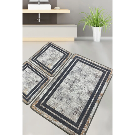 Cahn 3 Piece Rectangle Bath Rug Set