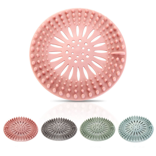 4pcs Shower Drain Covers, Shower Hair Catcher Filter Silicone Tube Drain Hair Catcher Stopper with Suction Cup for Kitchen Bathroom