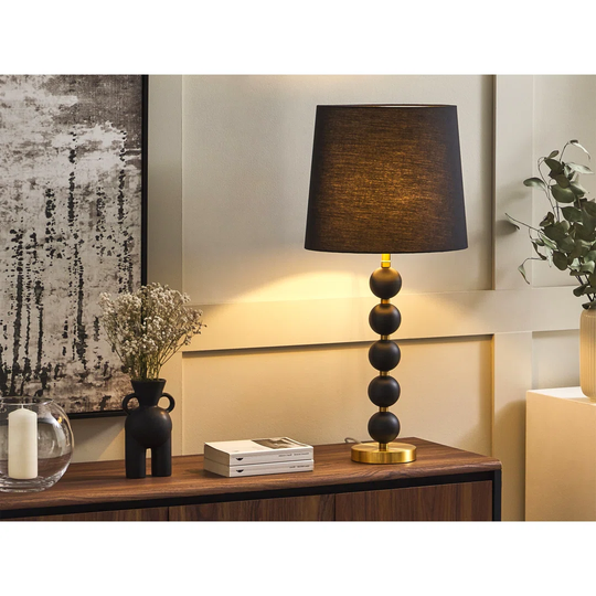 Glam Metal Lamp With Decorative Beads