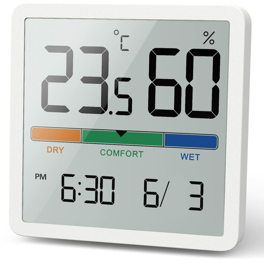Portable Digital Thermometer / Hygrometer with High Accuracy Temperature and Hygrometer for Room Temperature Control, Room Air Control, Climate