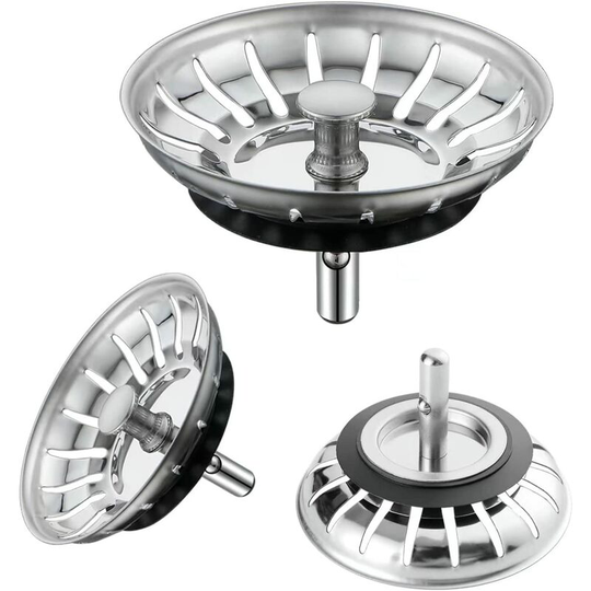 Kitchen Sink Filter Plug, Universal Kitchen Sink Filter (Dia: 79mm), Sink Strainer Plug with 20 Slots, Compatible as Blanco 125590 (3 Packs)
