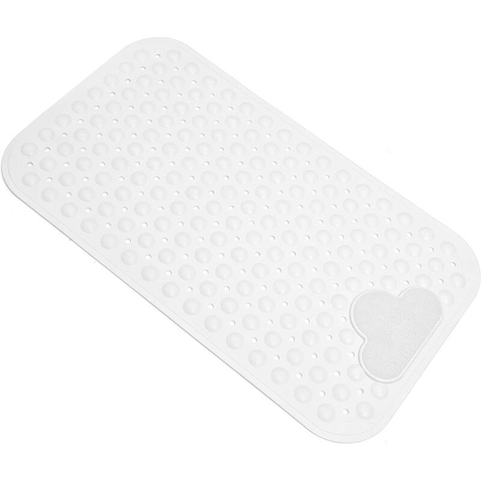 Non Slip Bathtub Mats with Suction Cups Bath Mat for Bathroom, Machine Washable, 28 x 16 (White)