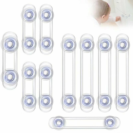 Safety Baby Locks Safety Lock for Drawer Cupboards Door Cabinets Fridge Transparent Plastic Safety Latches, 10 Pieces rlife
