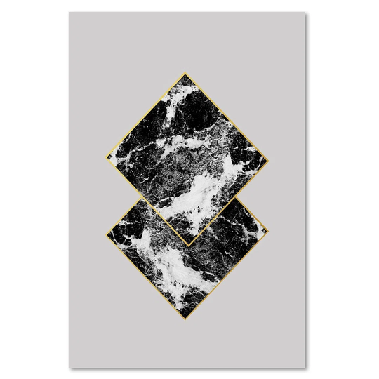 Marble Squares - Wrapped Canvas Graphic Art Print