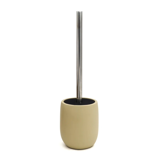 Lina toilet brush, light beige, handle color: chrome, polyresin / stainless steel