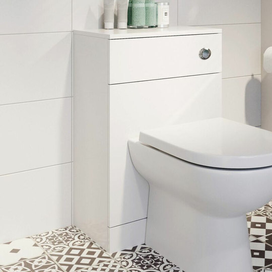 Alpine - Modern Toilet Unit btw Back To Wall Bathroom Cloakroom Furniture Matte White - White