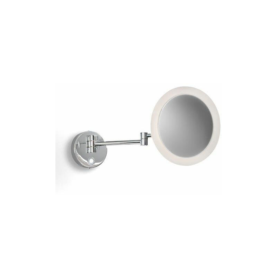 Wall Mounted Magnifying Mirror led Light Make Up Shaving Bathroom Mirror Chrome - Silver