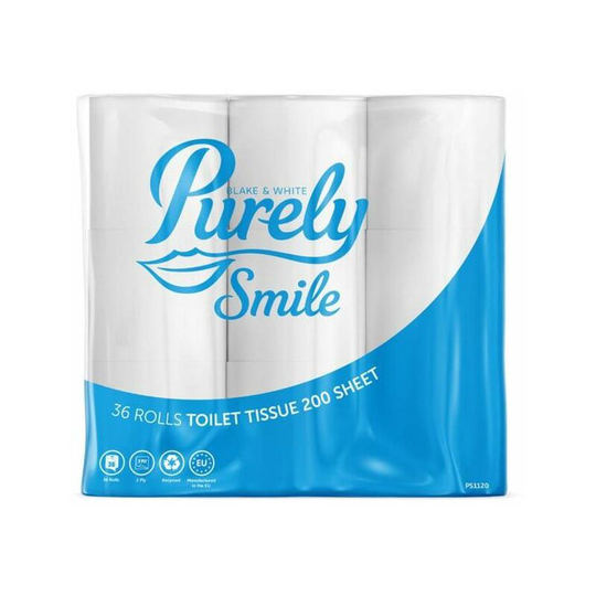 Toilet Roll 2Ply Recycled 200 Sheets White (Pack 36) PS1120 - White - Valuex