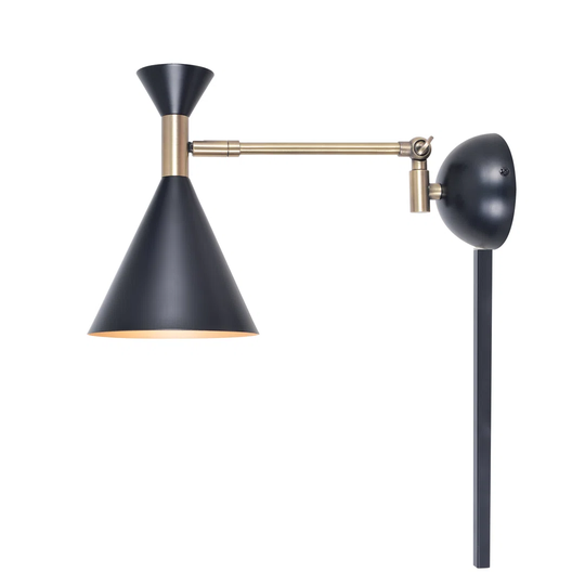 Asael 1 - Light Plug-in Black Swing Arm