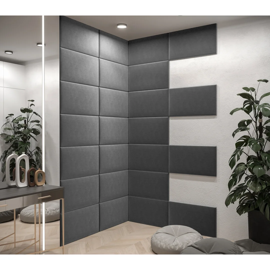 Braewyn 40 cm x 70 cm Peel and Stick Upholstered Wall Paneling in Grey