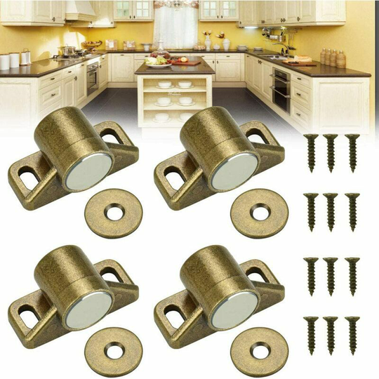 Morejieka - 4PCS Cabinet Door Magnet Magnetic Door Catch Magnetic Door Catch with 4 Washers and 12 Screws Magnetic Closet Closer for Furniture,