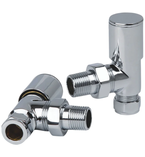 Bethania Chrome Angled Radiator Valves - Pair