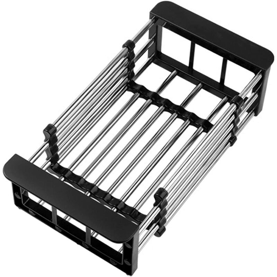 Expandable Sink Drain Basket, Telescopic Kitchen Sink Drainer, Sink Storage Basket for Dishes, Tableware, Fruits, Vegetables--16.5 x 24.5 x 9.5cm