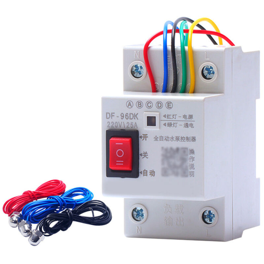 Fully Automatic Water Level Controller Water Tower Well Pool Water Pump Water Supplys and Drainage Controller - Multicolor,DF-96DK & 3pcs 5m probe