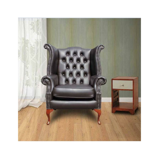 Havannah Brown Brown Chesterfield Queen Anne Wing chair Designersofas4u