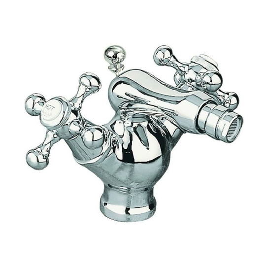 Jtp Queens Mono Bidet Mixer Tap with Waste Dual Handle - Chrome