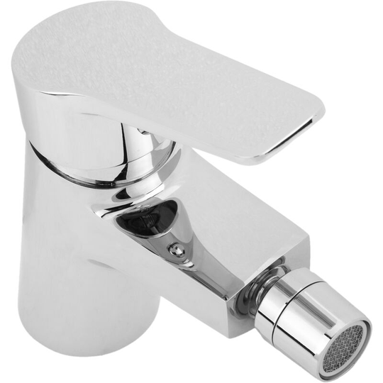 Chrome-plated single-lever faucet with ceramic cartridge and rotating nozzle for bidet with hot and cold water functions - Primematik