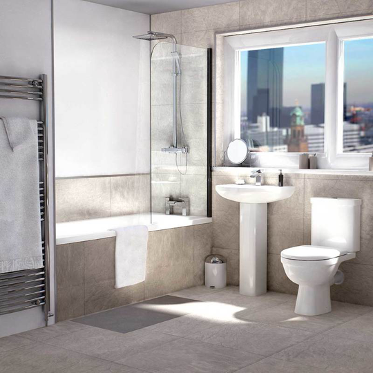 Ideal 1700mm Straight Shower Bath Bathroom Suite