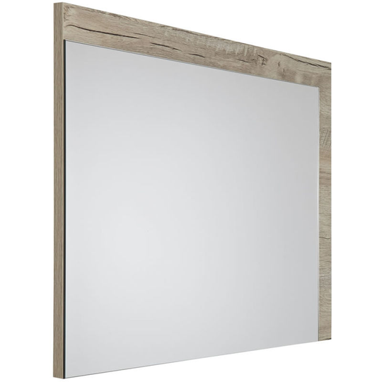 Bexley - Modern 700mm x 500mm Wall Hung Bathroom Mirror with Light Oak Frame - Milano
