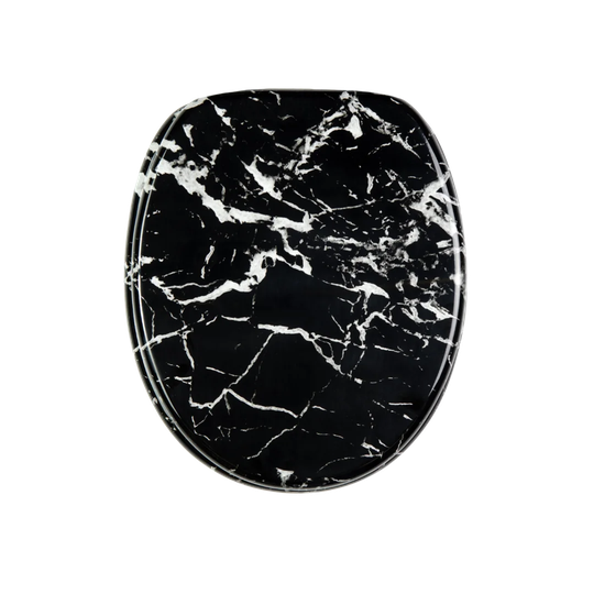 Freemont Black Marble Soft Close Elongated Toilet Seat