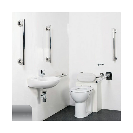Tyle Luxury Back to Wall Doc m Pack White - 5 x Satin Grab Rails - Nymas