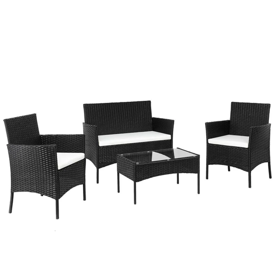 Aleha 4 Seater Rattan Effect Sofa Set