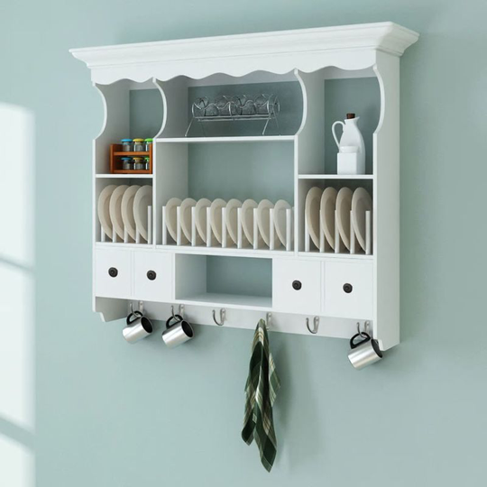 Wooden Kitchen Wall Cabinet White VD08722 - Hommoo