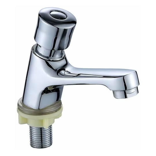 Time Delay Faucet -BR-Vie Public Bathroom Ktchen Chrome Self-closing Time-saving Water-saving Basin Sink Faucet Faucet