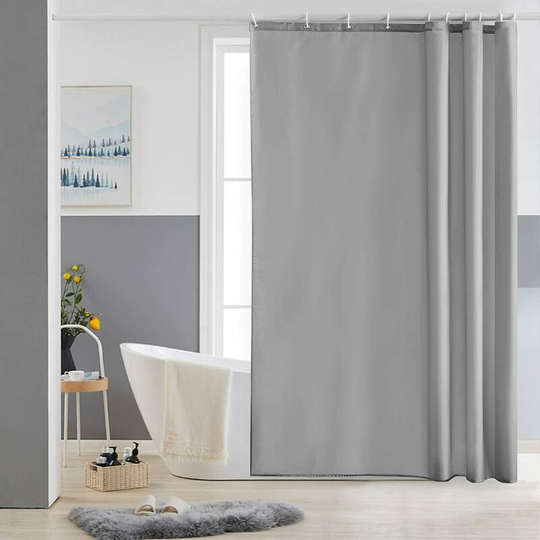 1 Piece Mildew Proof Shower Curtain Waterproof Polyester Fabric Washable Textile Shower Curtains for Bathtub or Bathroom 150x180cm Gray